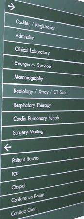 Picture of Department sign within the Hospital.